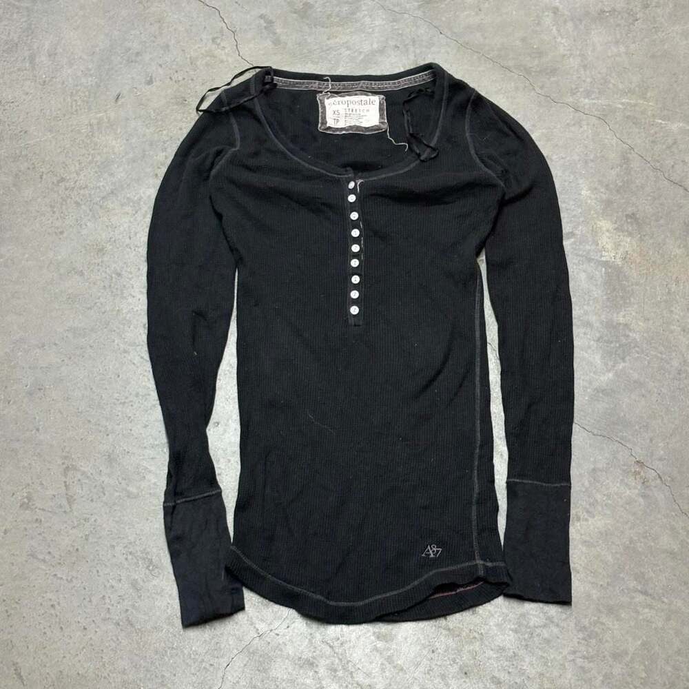 Vintage Aeropostale Waffle Knit Henley Shirt